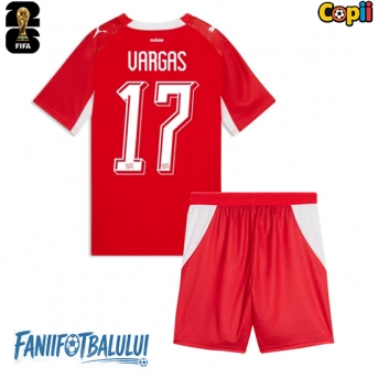 Elveția Ruben Vargas #17 Echipament de Fotbal Replică Mondial 2026 Copii Acasa (+ Șorturi)
